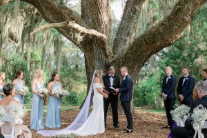 wedding under live oak trees